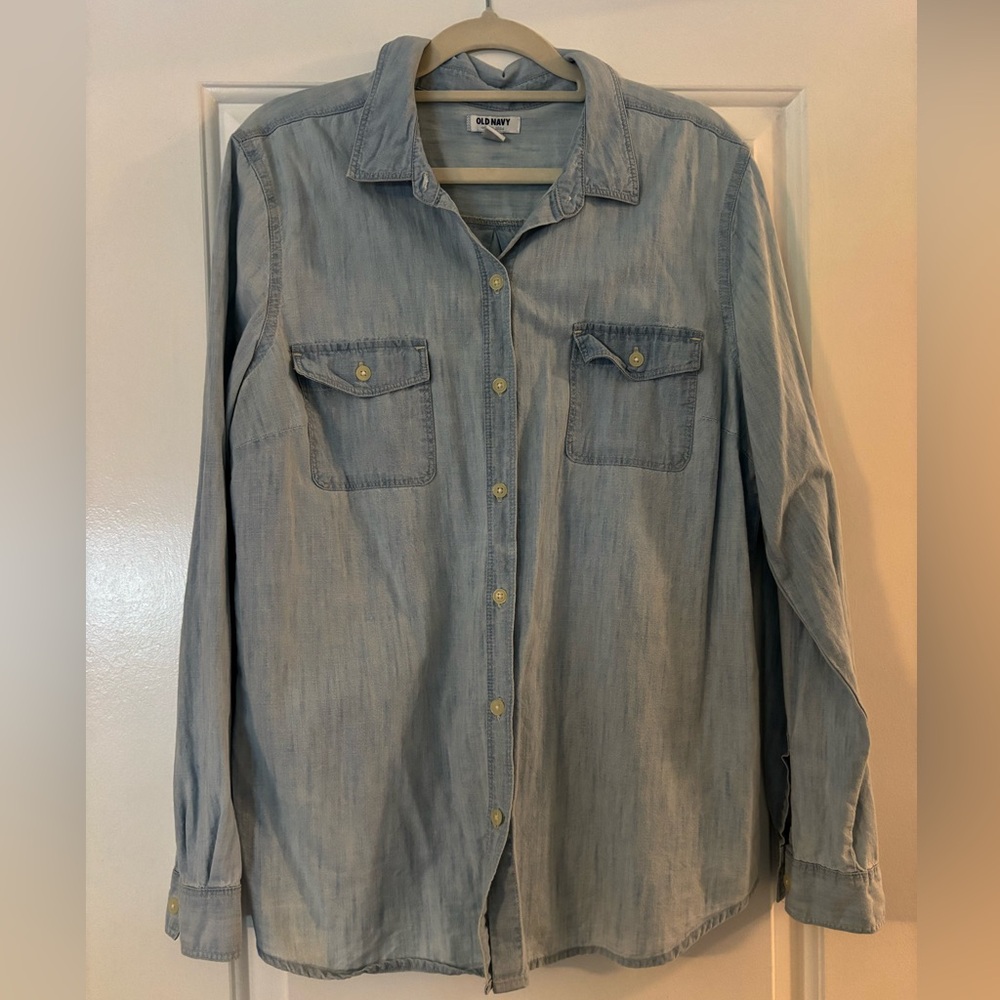 Old Navy soft denim long sleeve button up